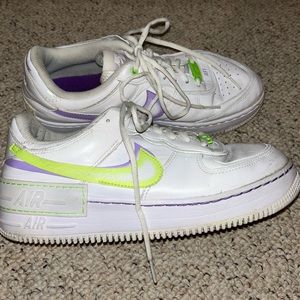 Nike Air Force 1 - white electric green/purple